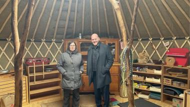 Zu Gast bei  Projektleiterin, Frau Martina Frontzek des Waldkindergartens in Bühlerzimmern